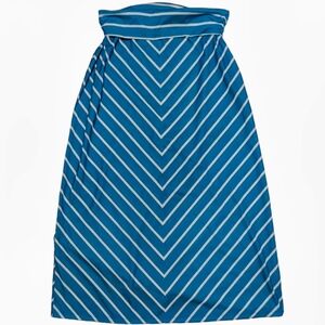 Faded Glory Women's Medium Blue & White Open A-Line Long Maxi Summer Skirt